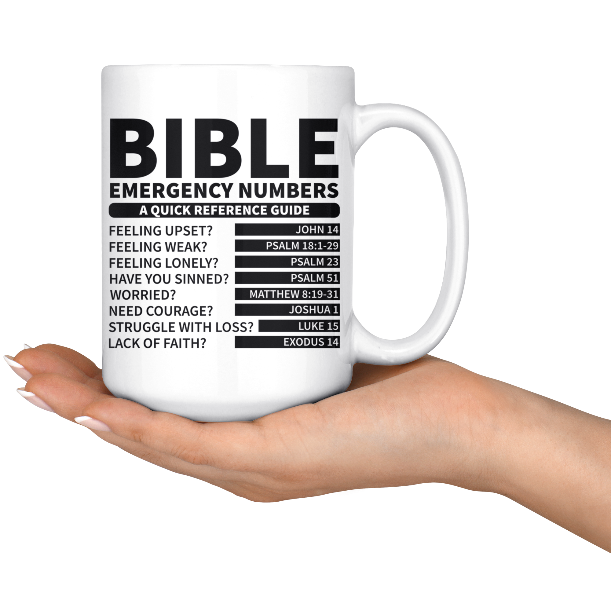 White 15oz Mug - Bible Reference Mug
