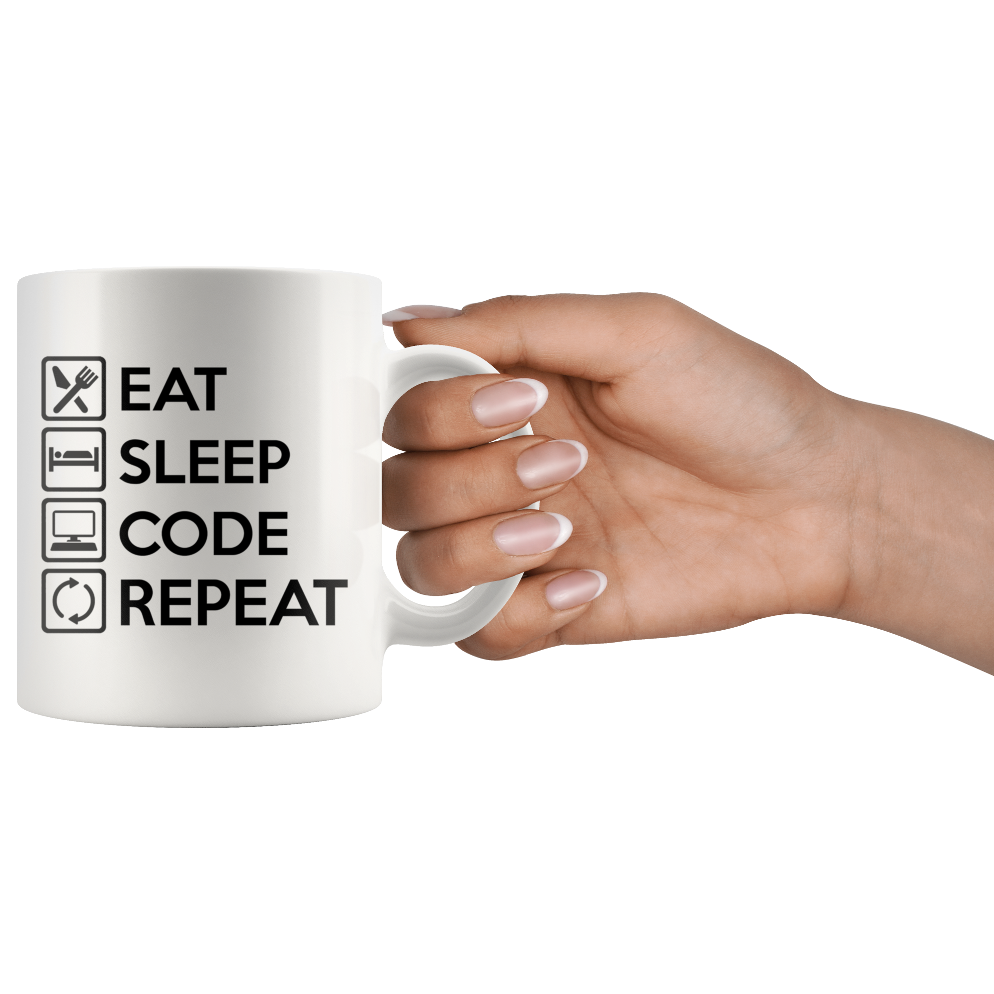 White 11oz Mug - Eat Sleep Code