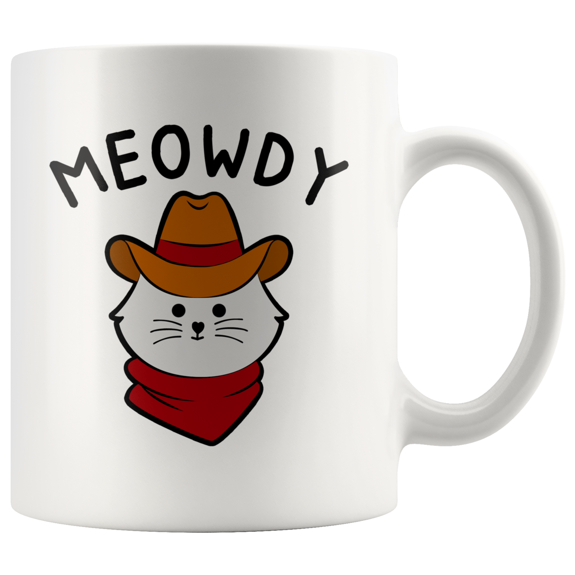 White Mugs - Meowdy