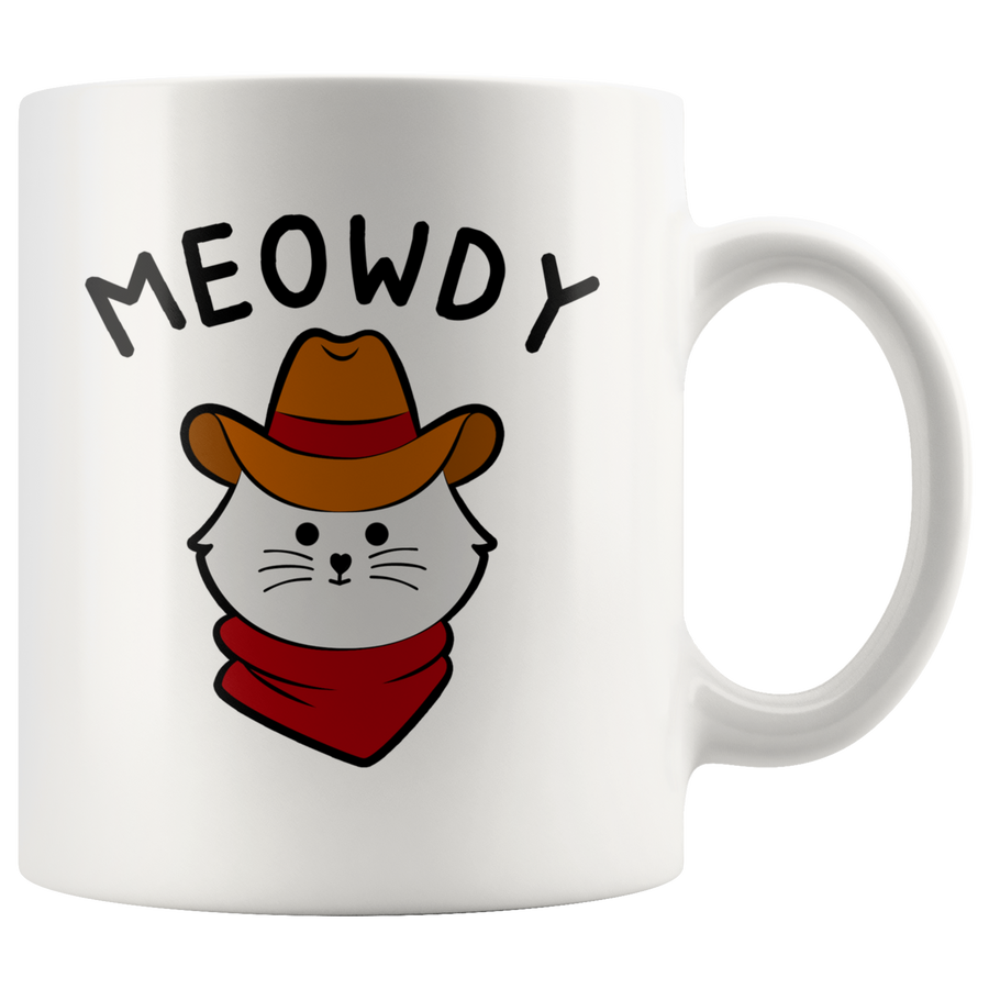 White Mugs - Meowdy