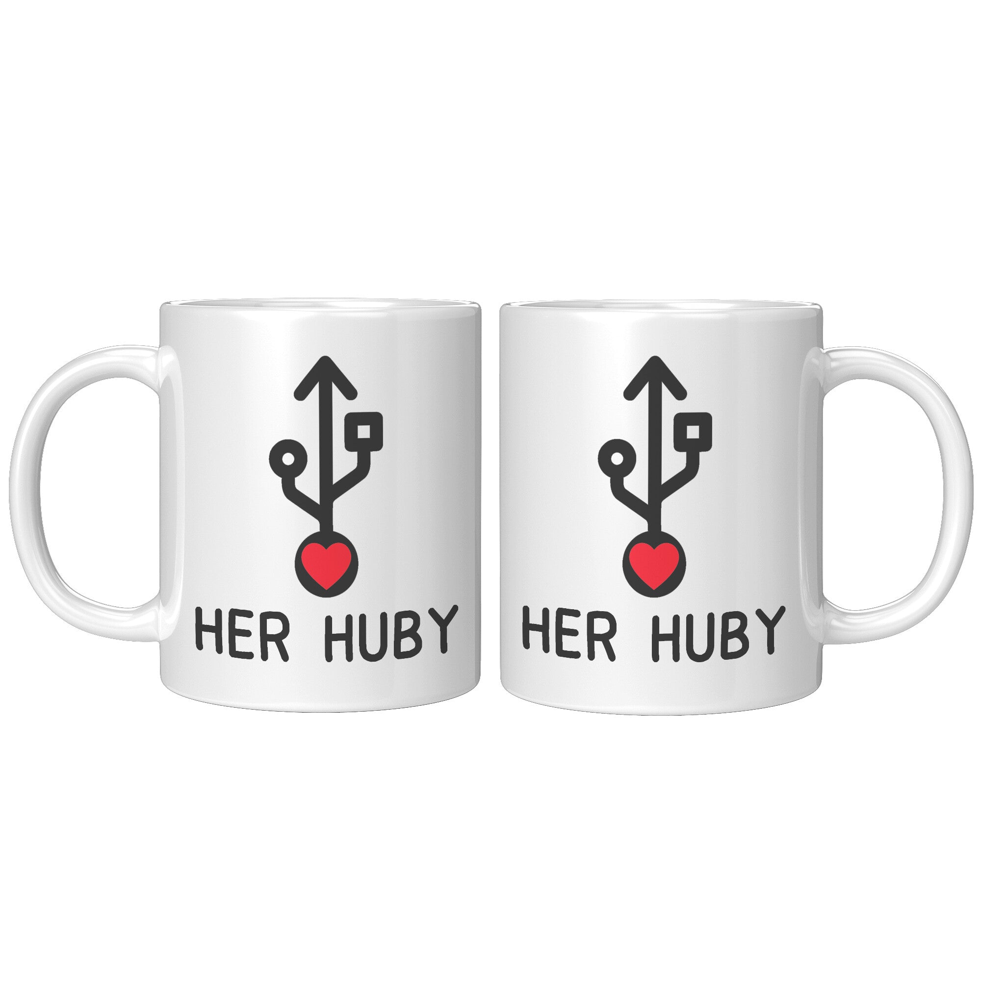 White Mug 11oz - Matching Her Huby Mug