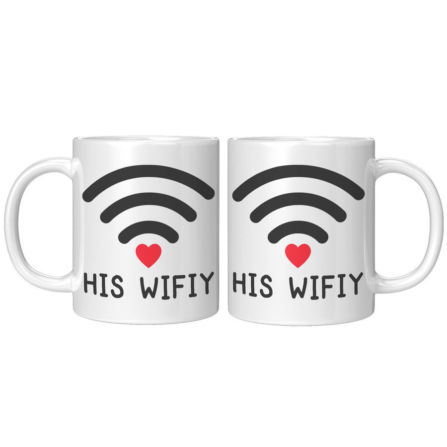 White Mug 11oz - Matching His Wifiy Mug