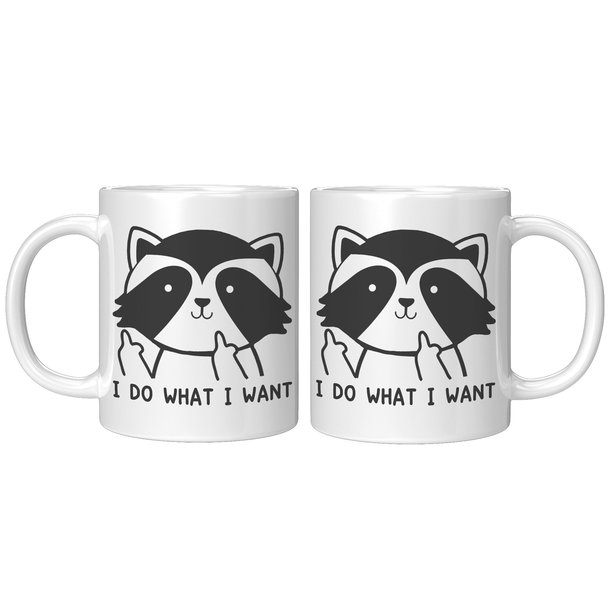 White Mugs - Raccoon Do What I Want