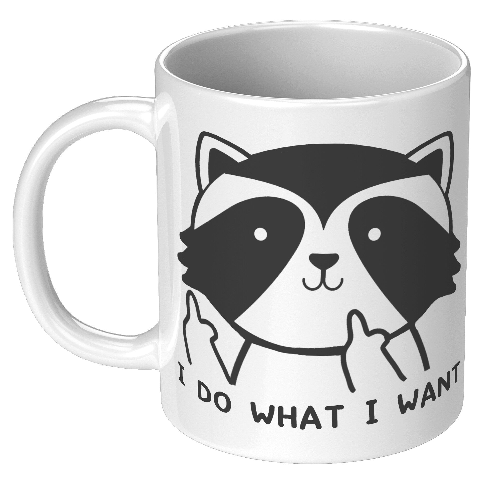 White Mugs - Raccoon Do What I Want