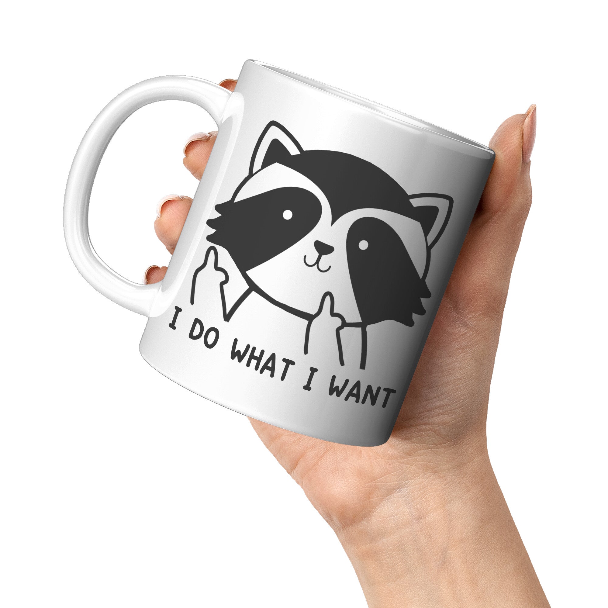 White Mugs - Raccoon Do What I Want
