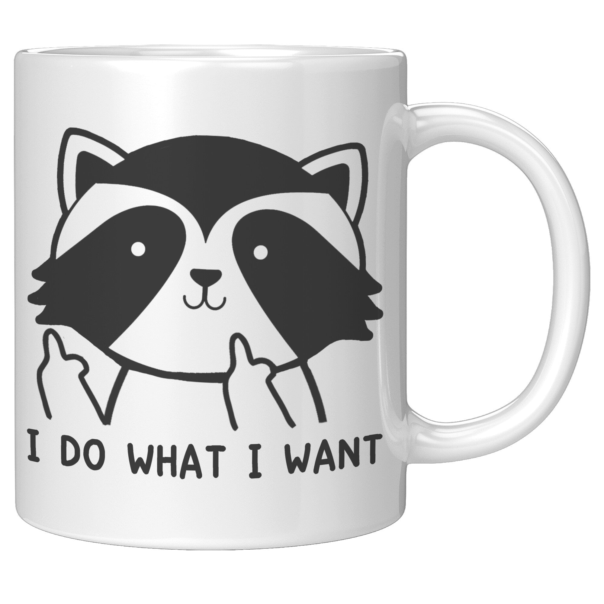 White Mugs - Raccoon Do What I Want