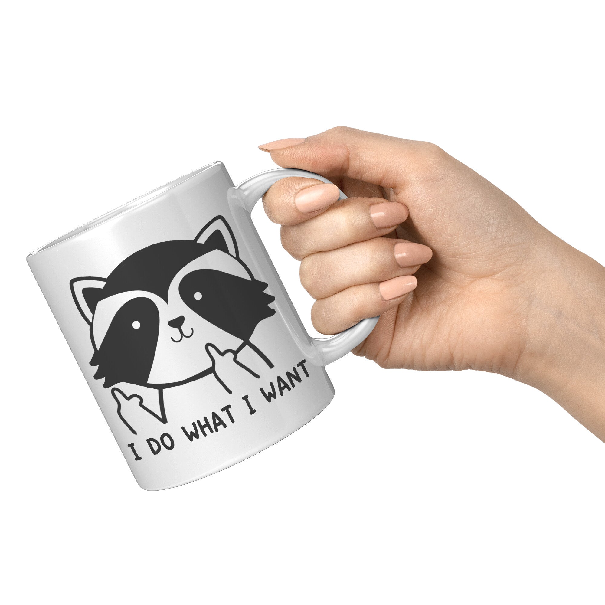 White Mugs - Raccoon Do What I Want