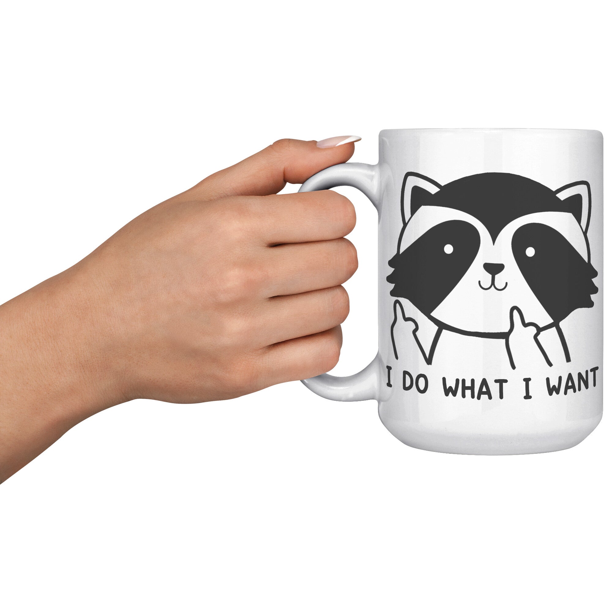 White Mugs - Raccoon Do What I Want