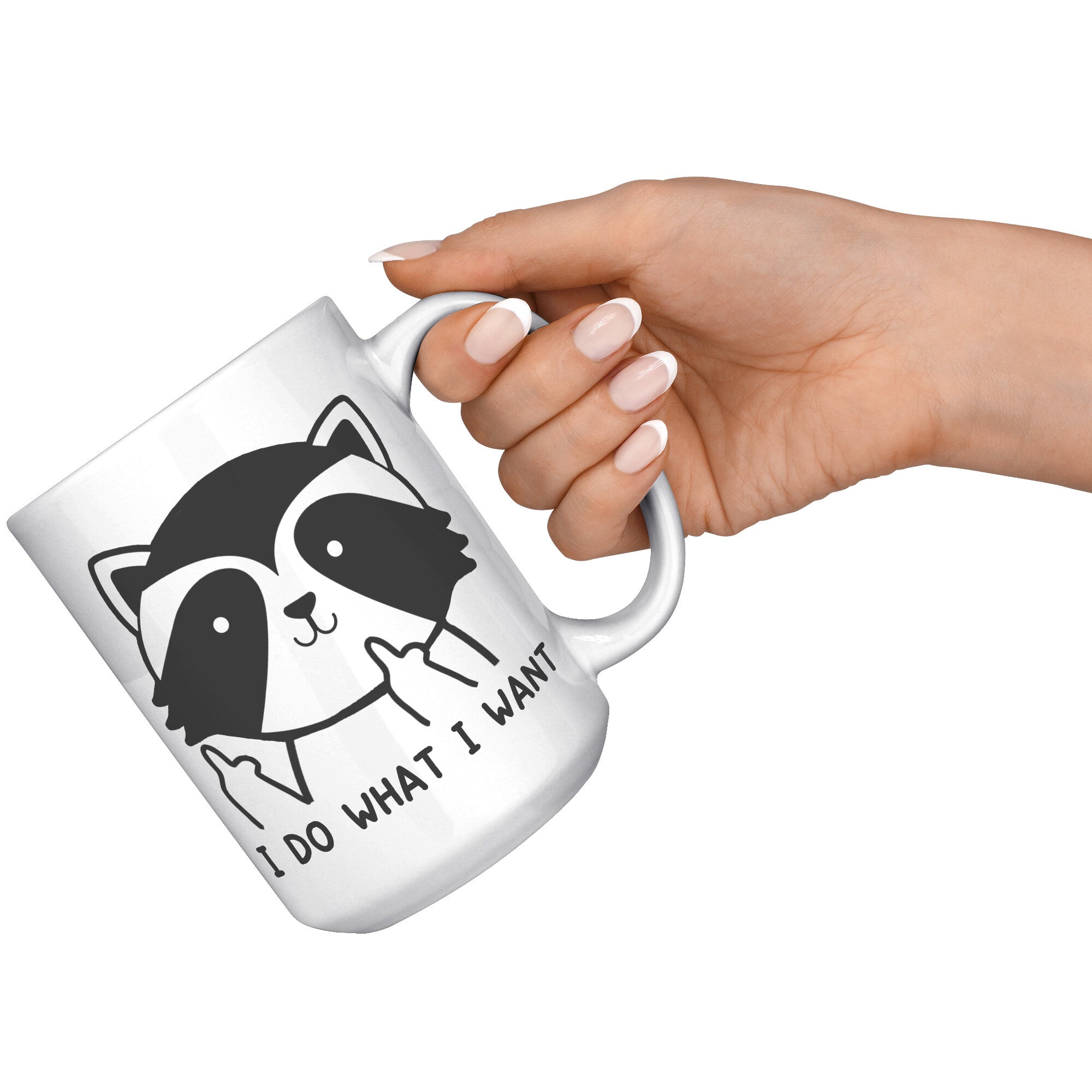White Mugs - Raccoon Do What I Want