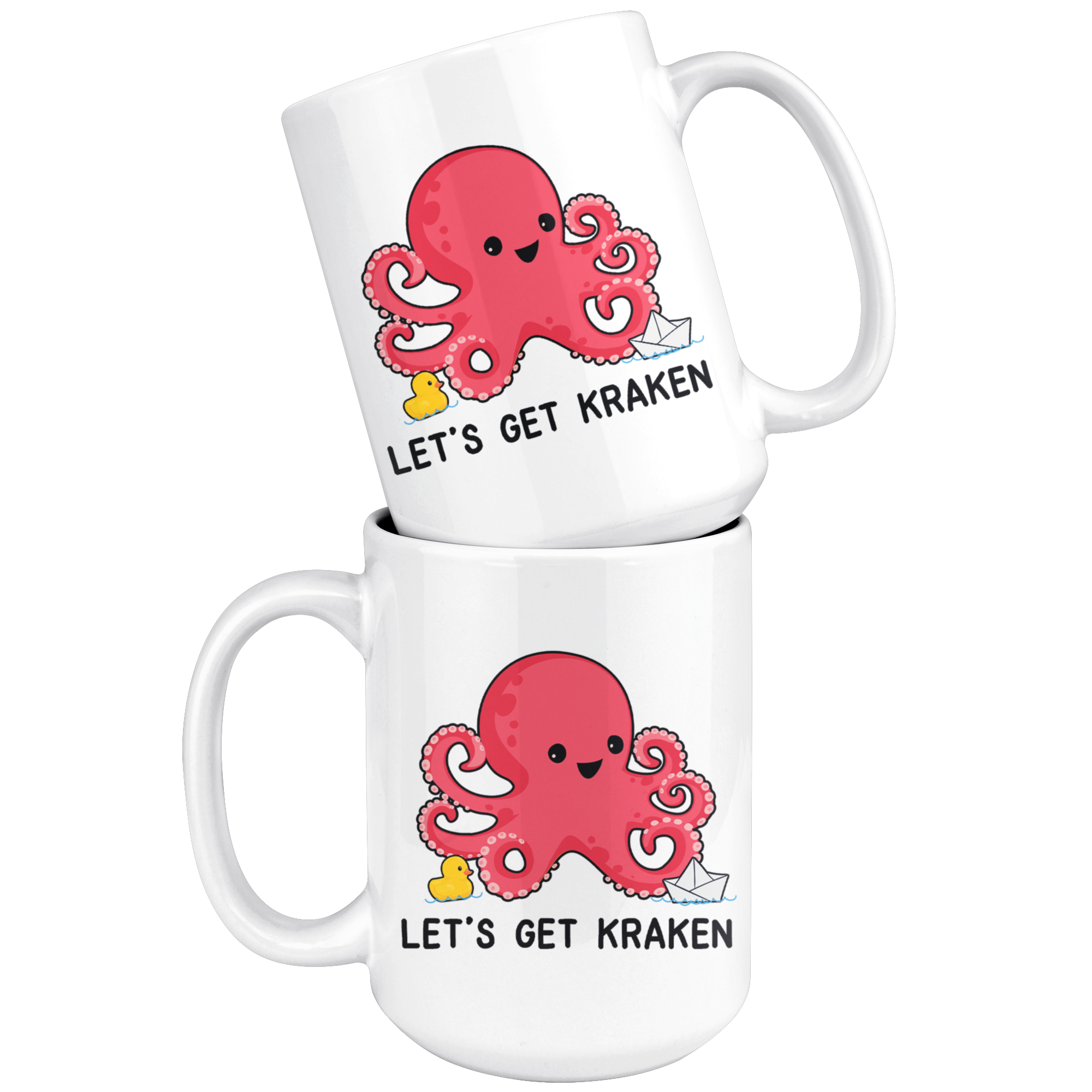 White Mugs - Cute Let's Get Kraken