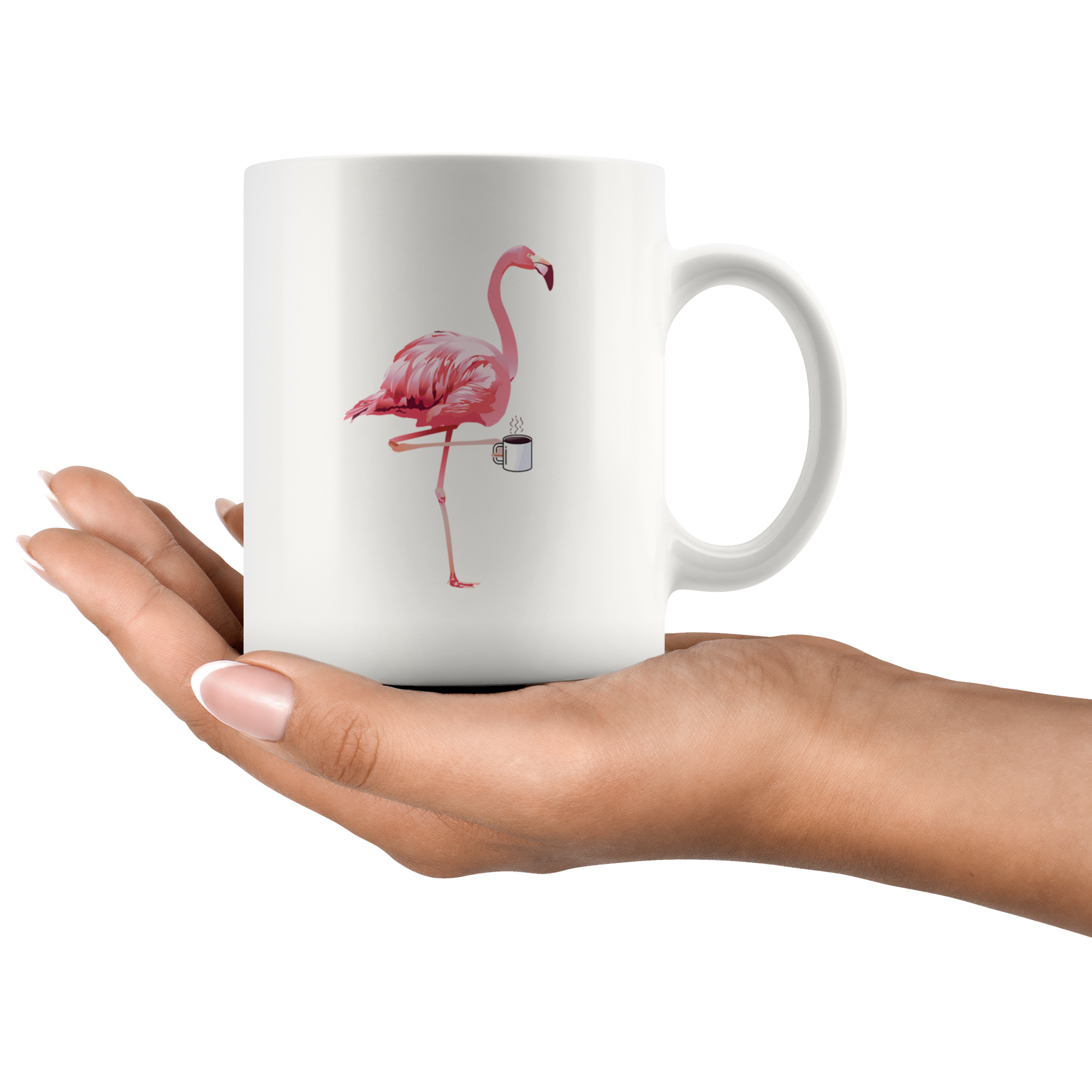 White 11oz Mug - Flamingo Coffee Mug