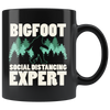 Black 11oz Mug - Bigfoot Social Distancing Expert