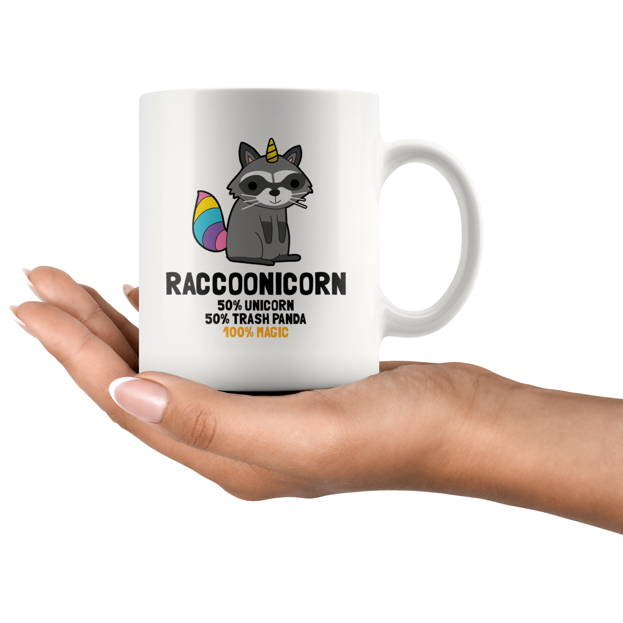 White Mugs - Raccoonicorn