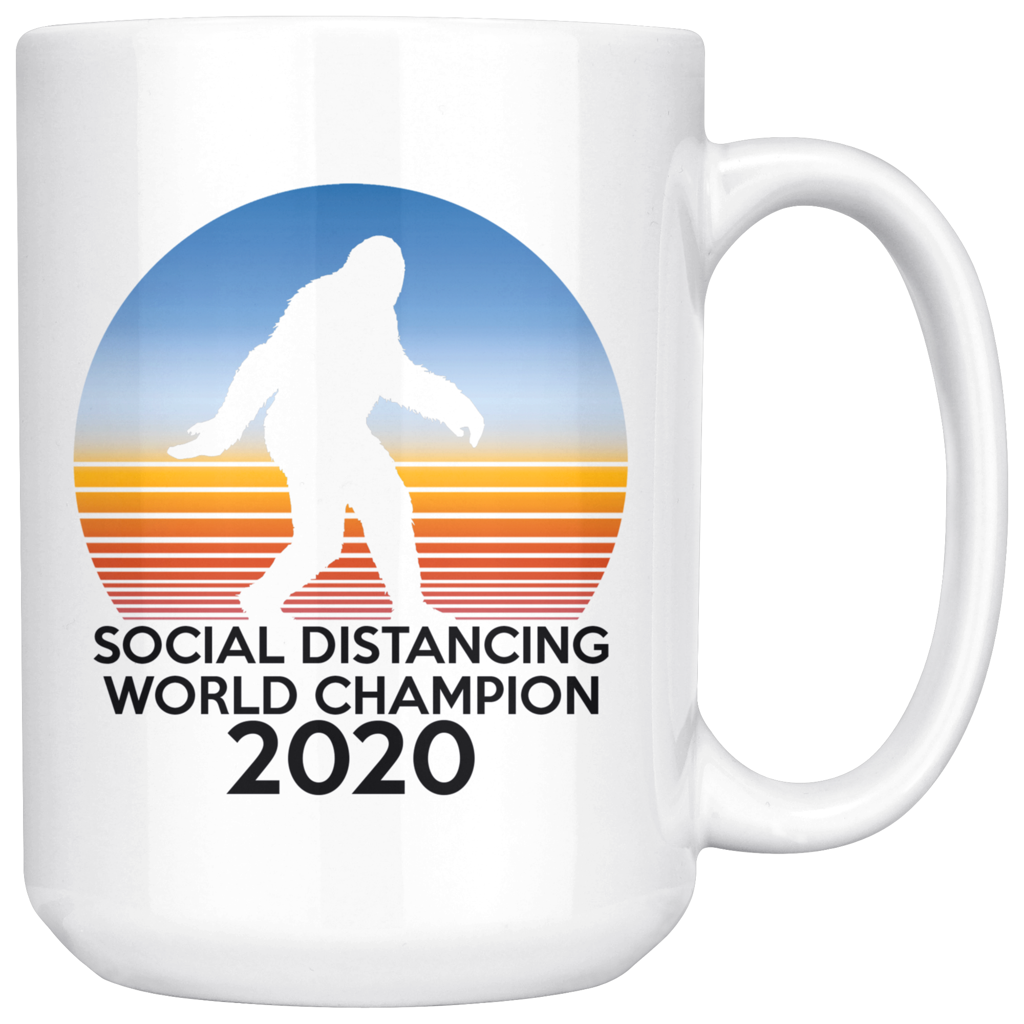 White Mugs - Bigfoot Social Distancing World Champion