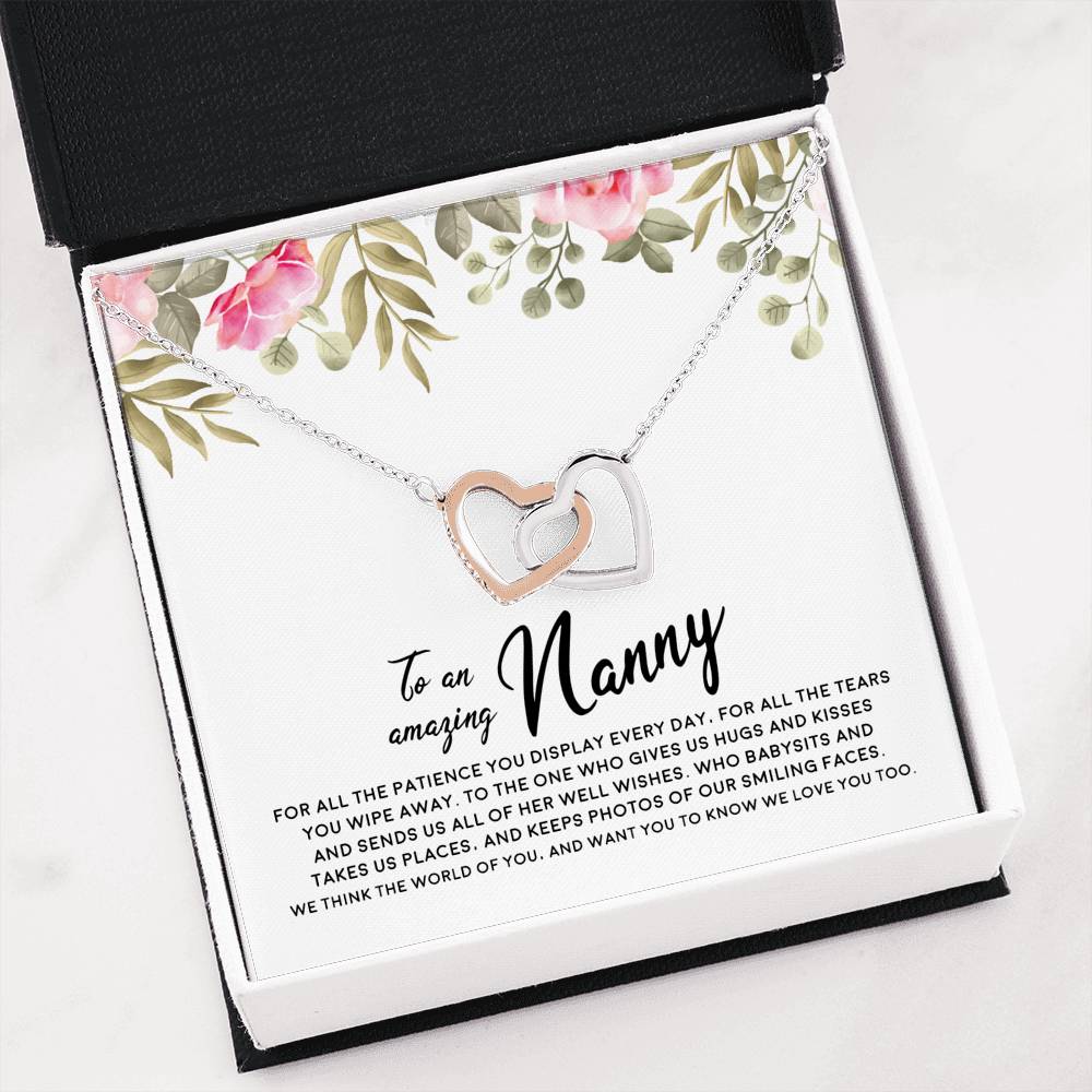 ShineOn Amazing Nanny Interlocking Hearts Necklace