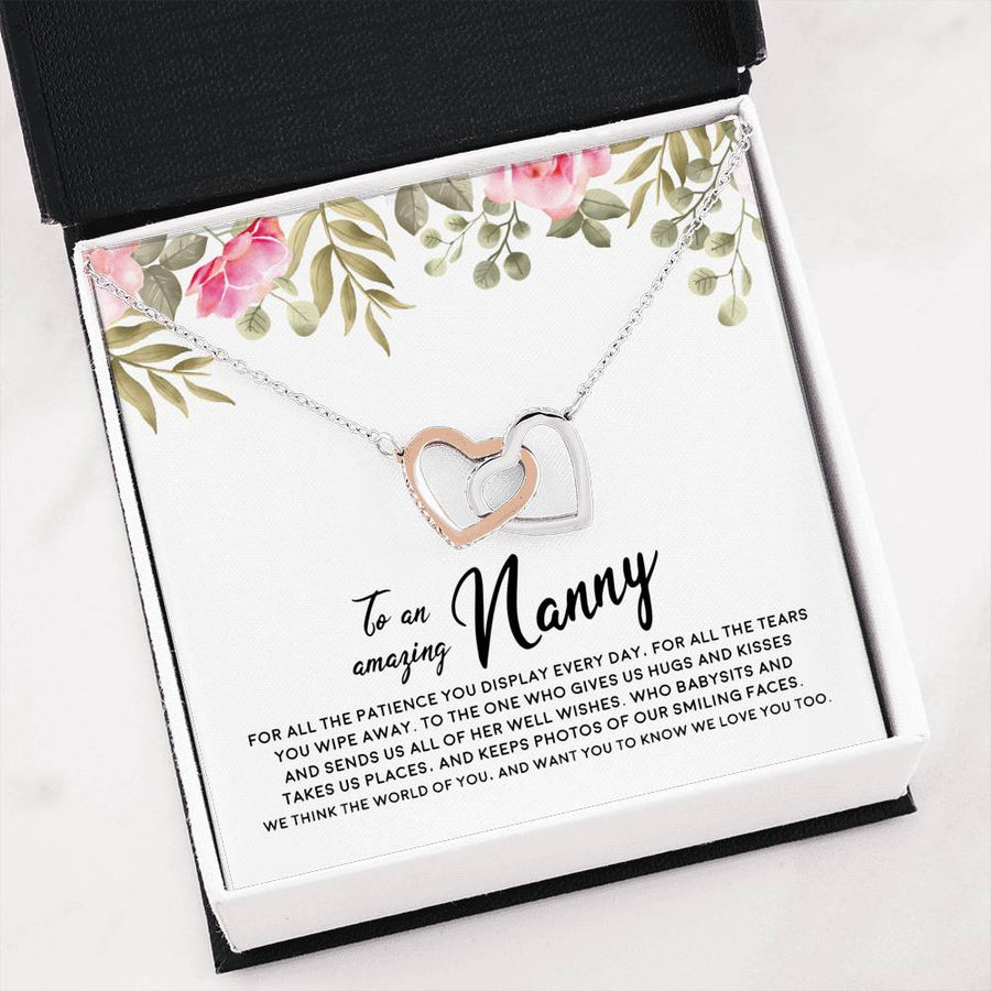 ShineOn Amazing Nanny Interlocking Hearts Necklace