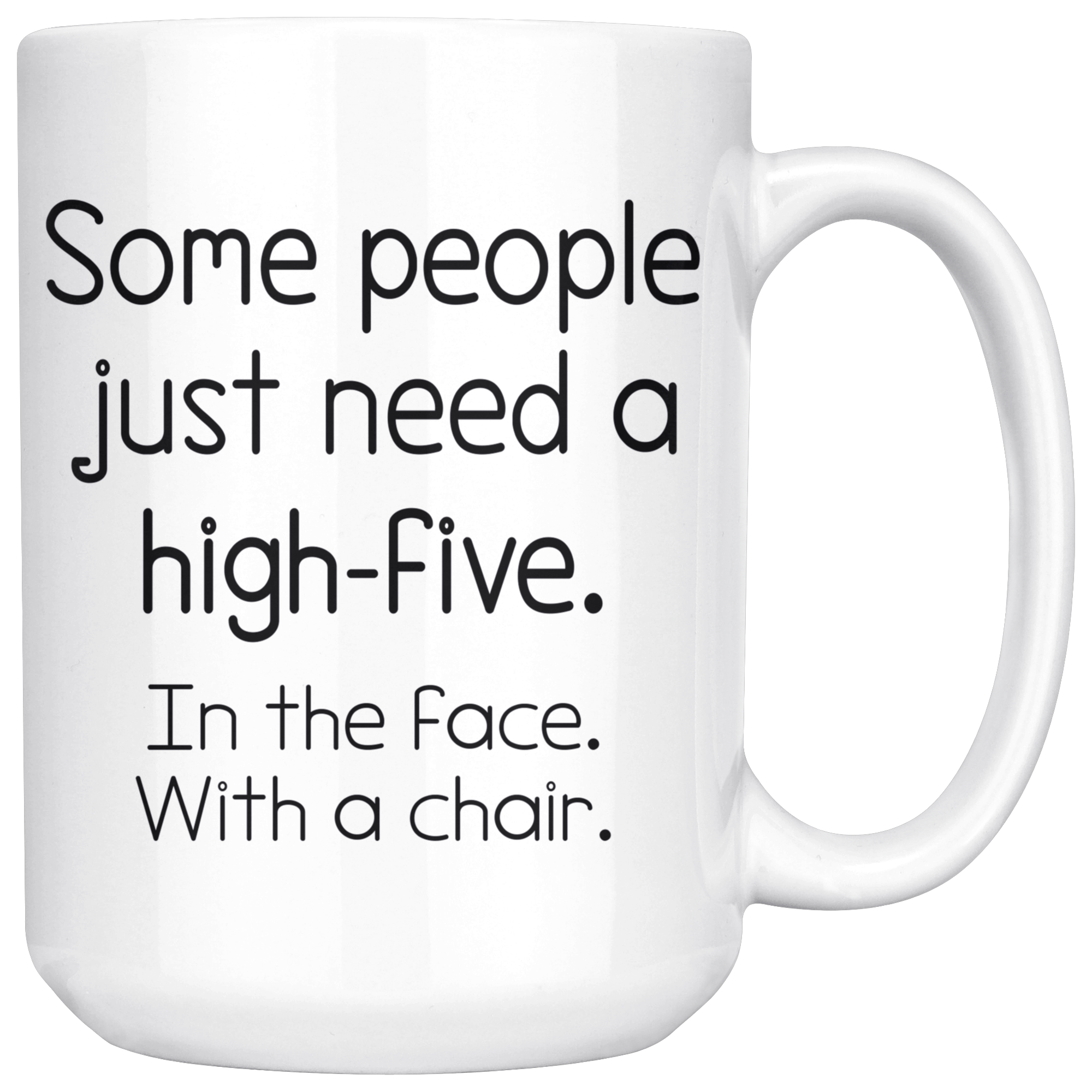 White 15oz Mug - High Five Face