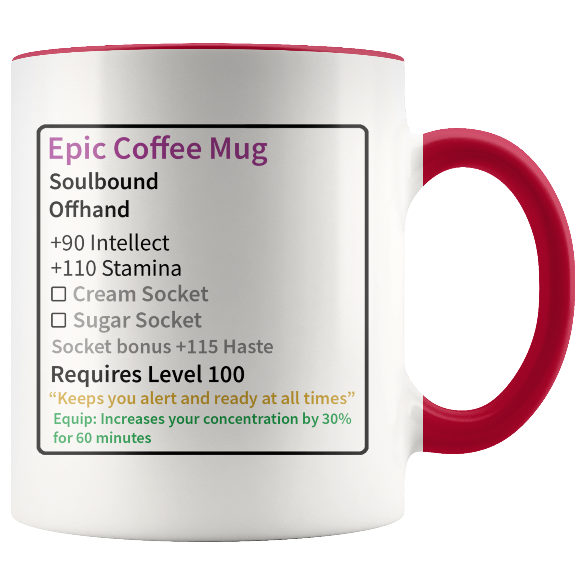 Accent Mug - Epic Coffee MMO Gamer RPG Mug