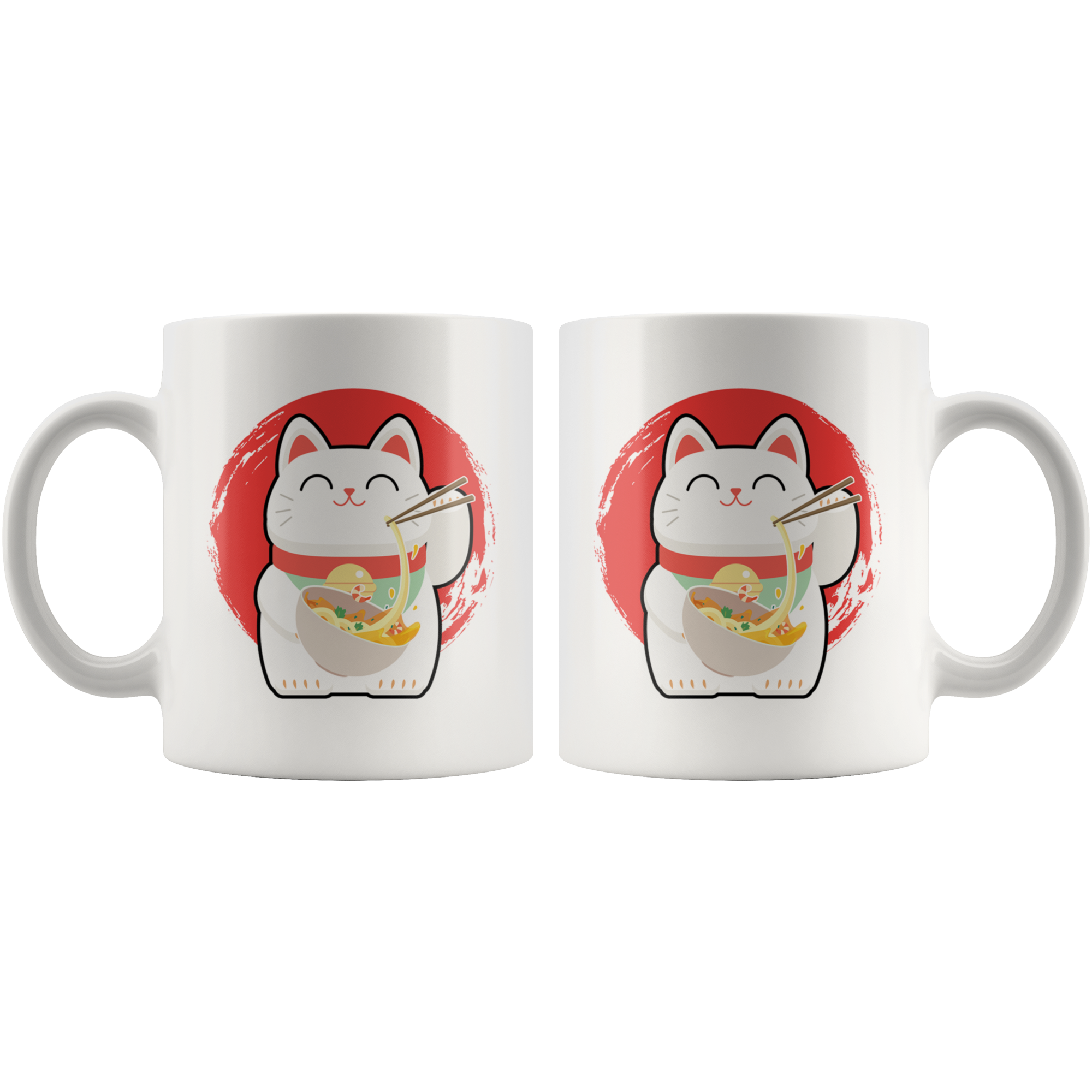 White 11oz Mug - Ramen Cat