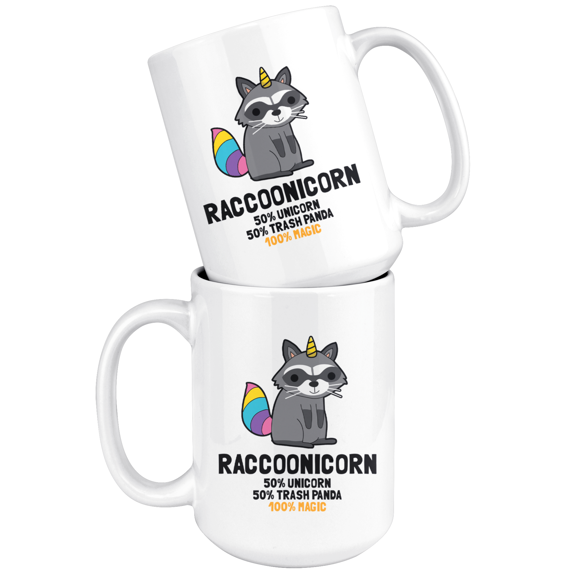 White Mugs - Raccoonicorn