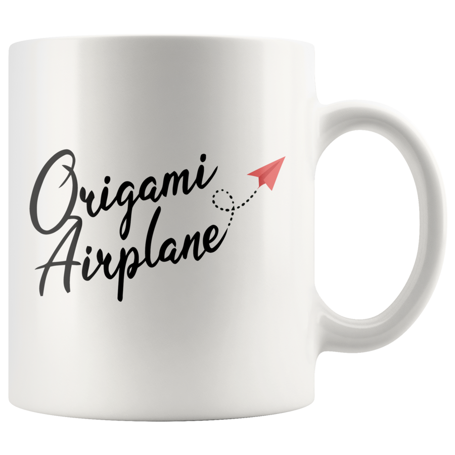 White Mug - Origami Airplane