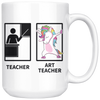 White 15oz Mug - Art Teacher Unicorn