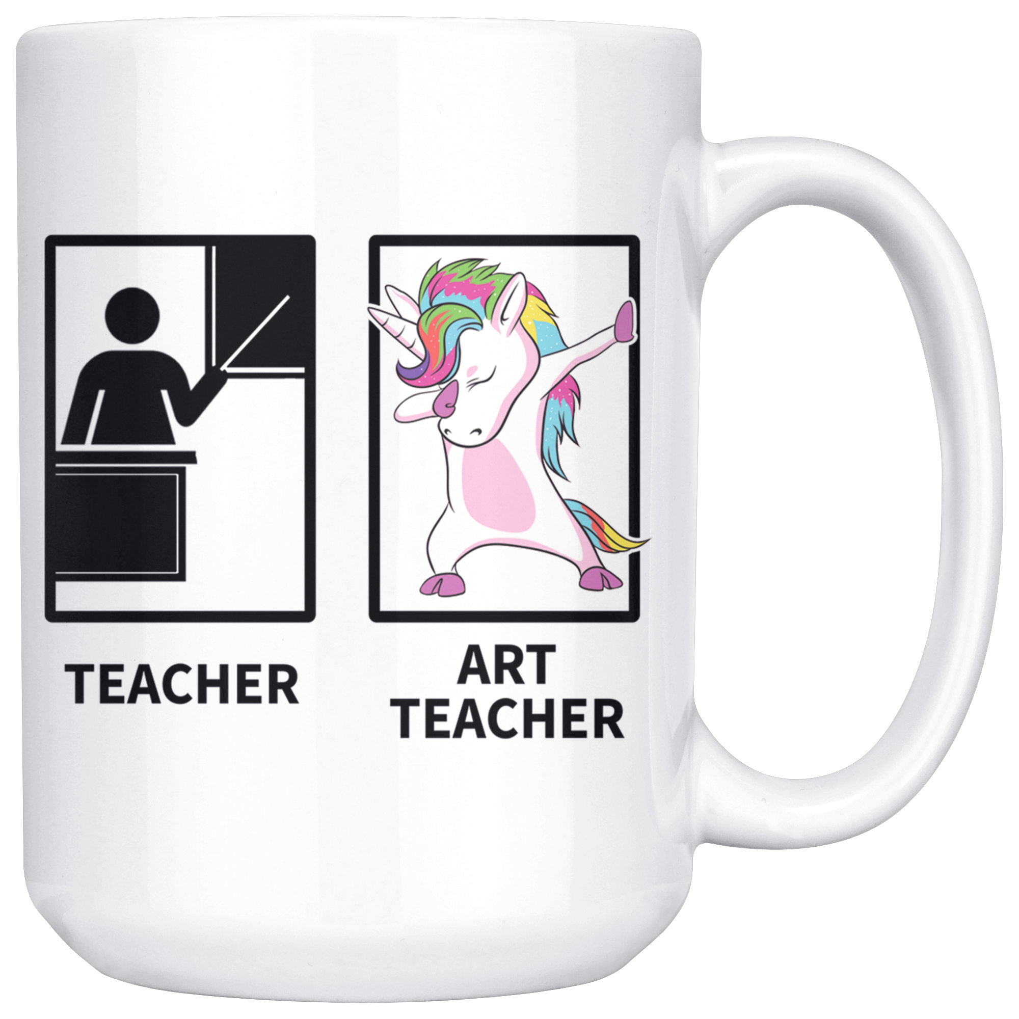 White 15oz Mug - Art Teacher Unicorn
