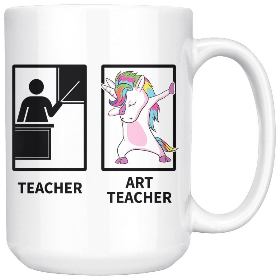 White 15oz Mug - Art Teacher Unicorn