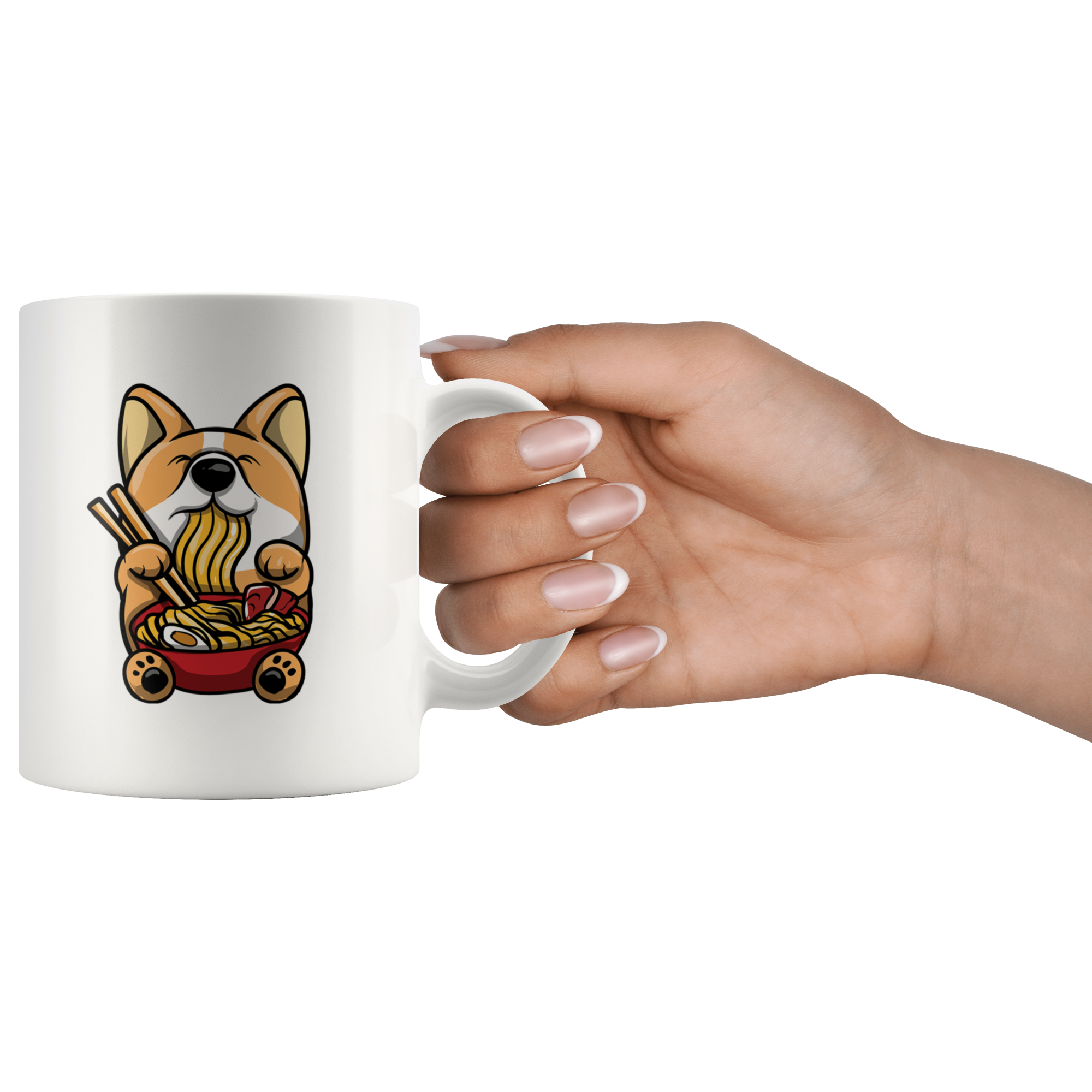 White Mugs - Corgi Ramen