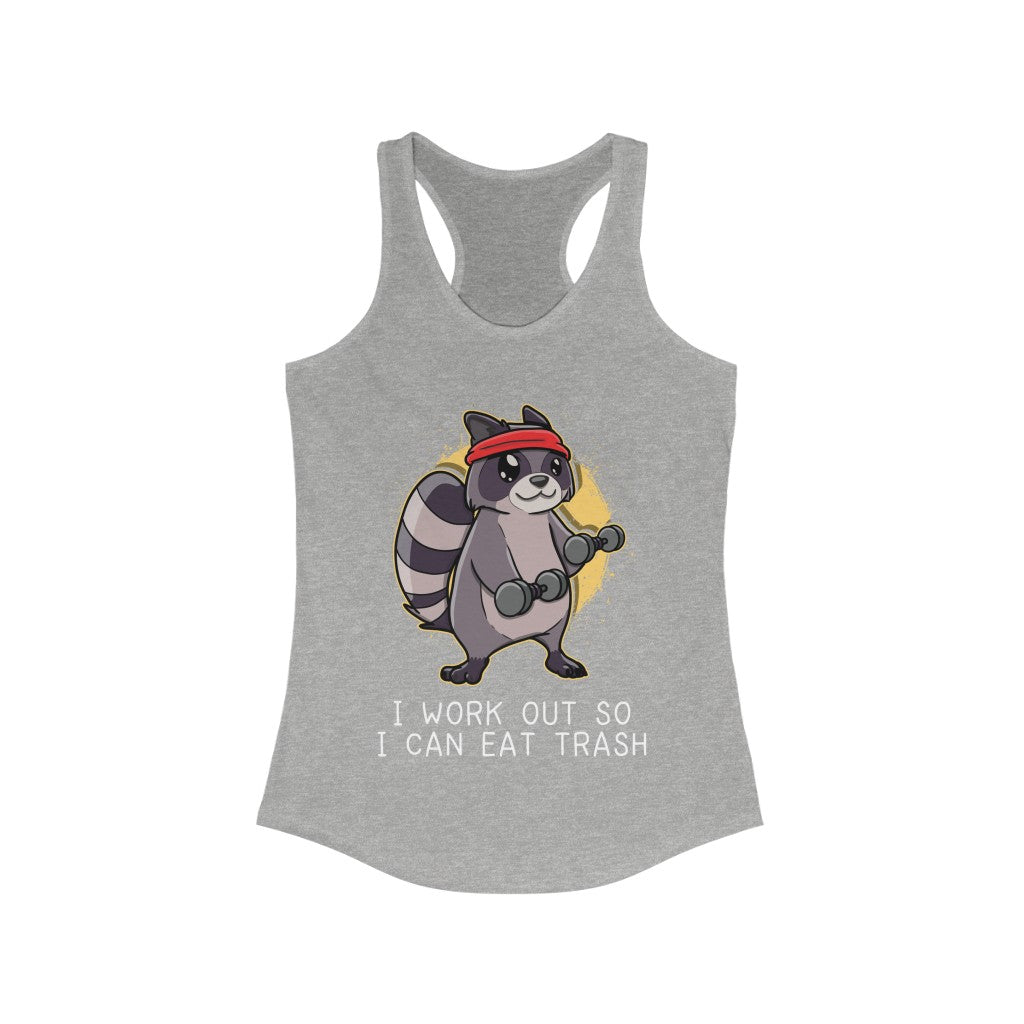 Raccoon Workout Eat Trash Ladie's Tank Top SwiftPOD