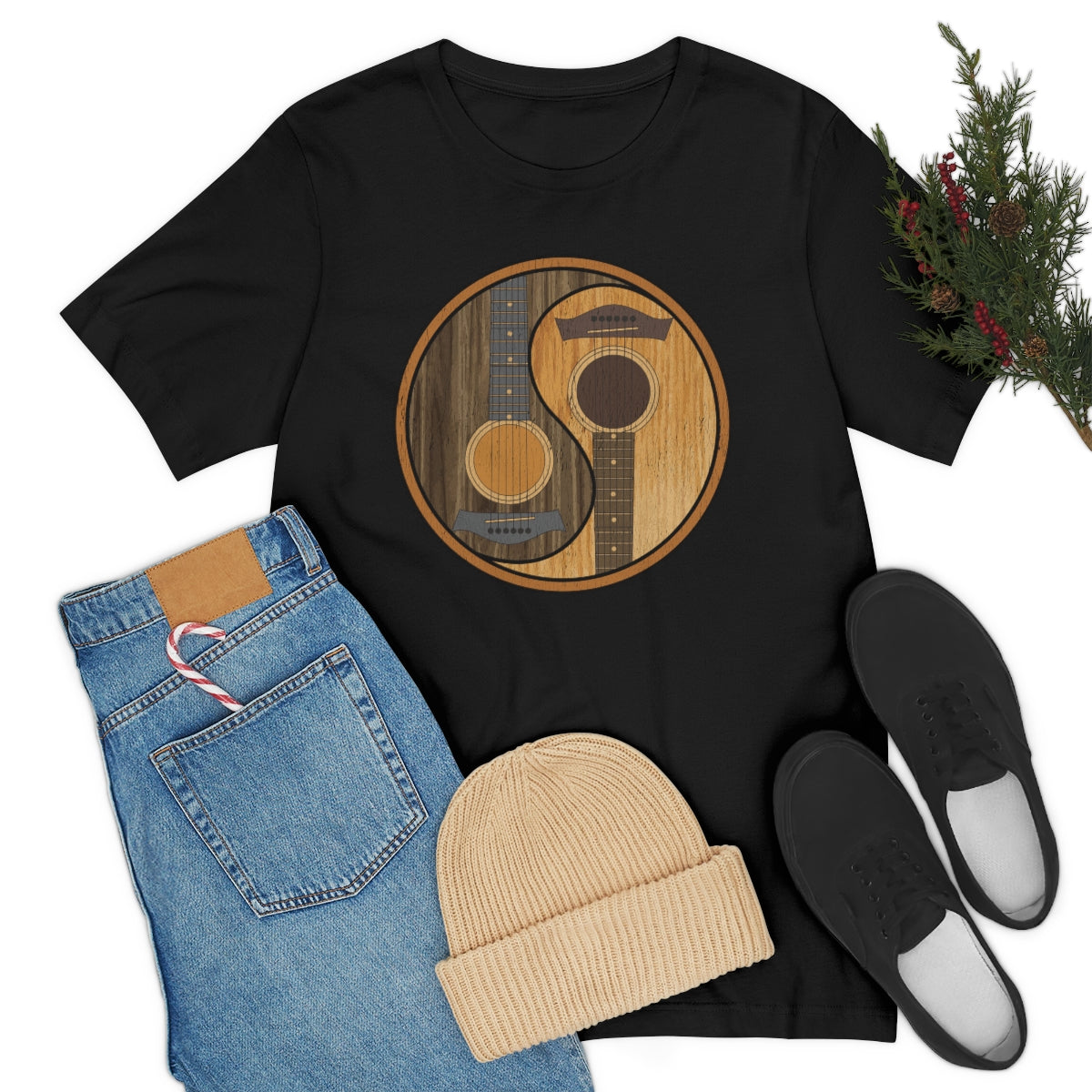 Guitar Yin Yang TShirtSon UK