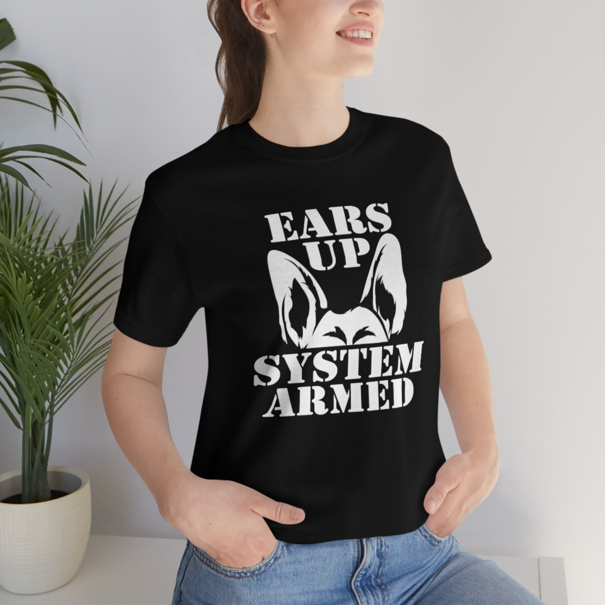 Ears Up System Armed German Shepherd TShirtSon UK