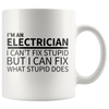 White 11oz Mug - Electrician Stupid