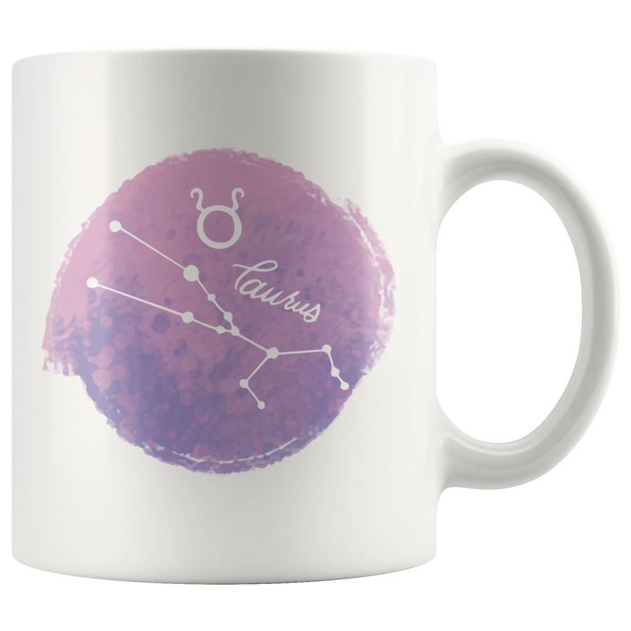 White 11oz Mug - Watercolor Taurus