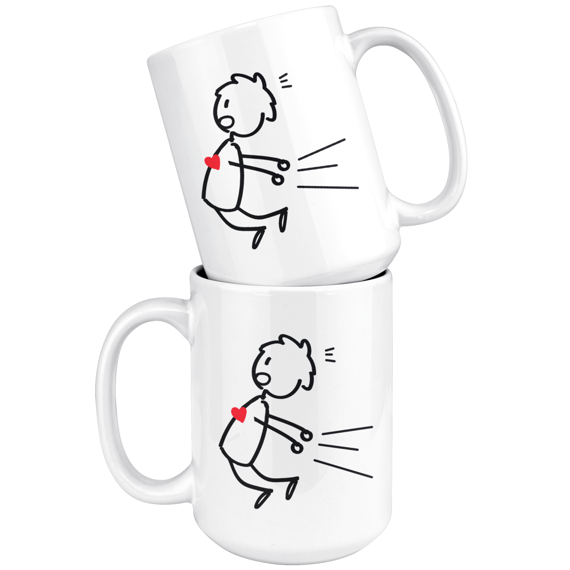 White 15oz Mug - Magnet Matching Mug Boy