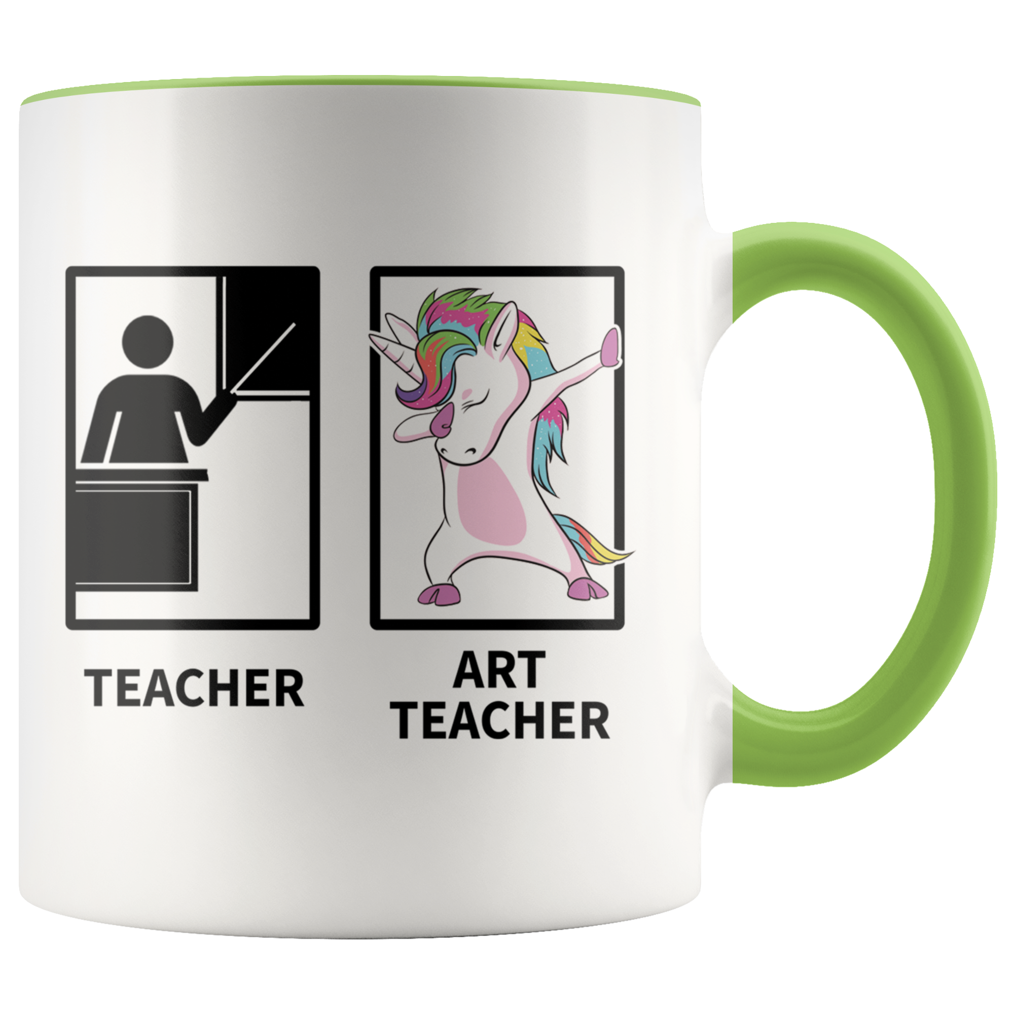 Accent Mug - Dabbing Art Teacher Unicorn