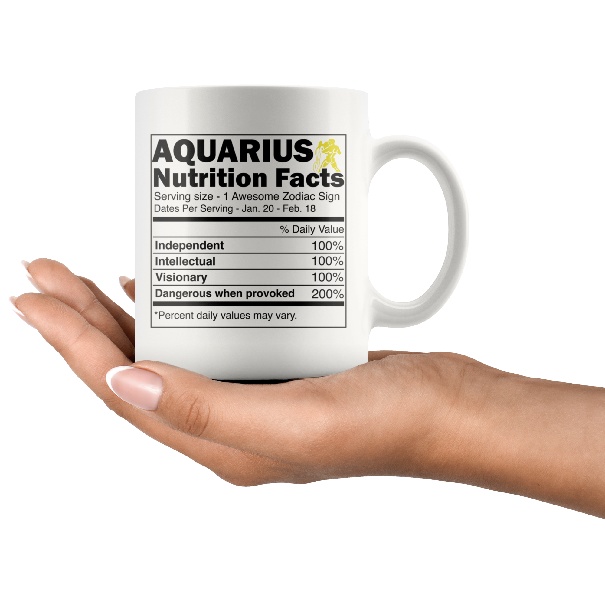 White 11oz Mug - Aquarius Nutrition Facts