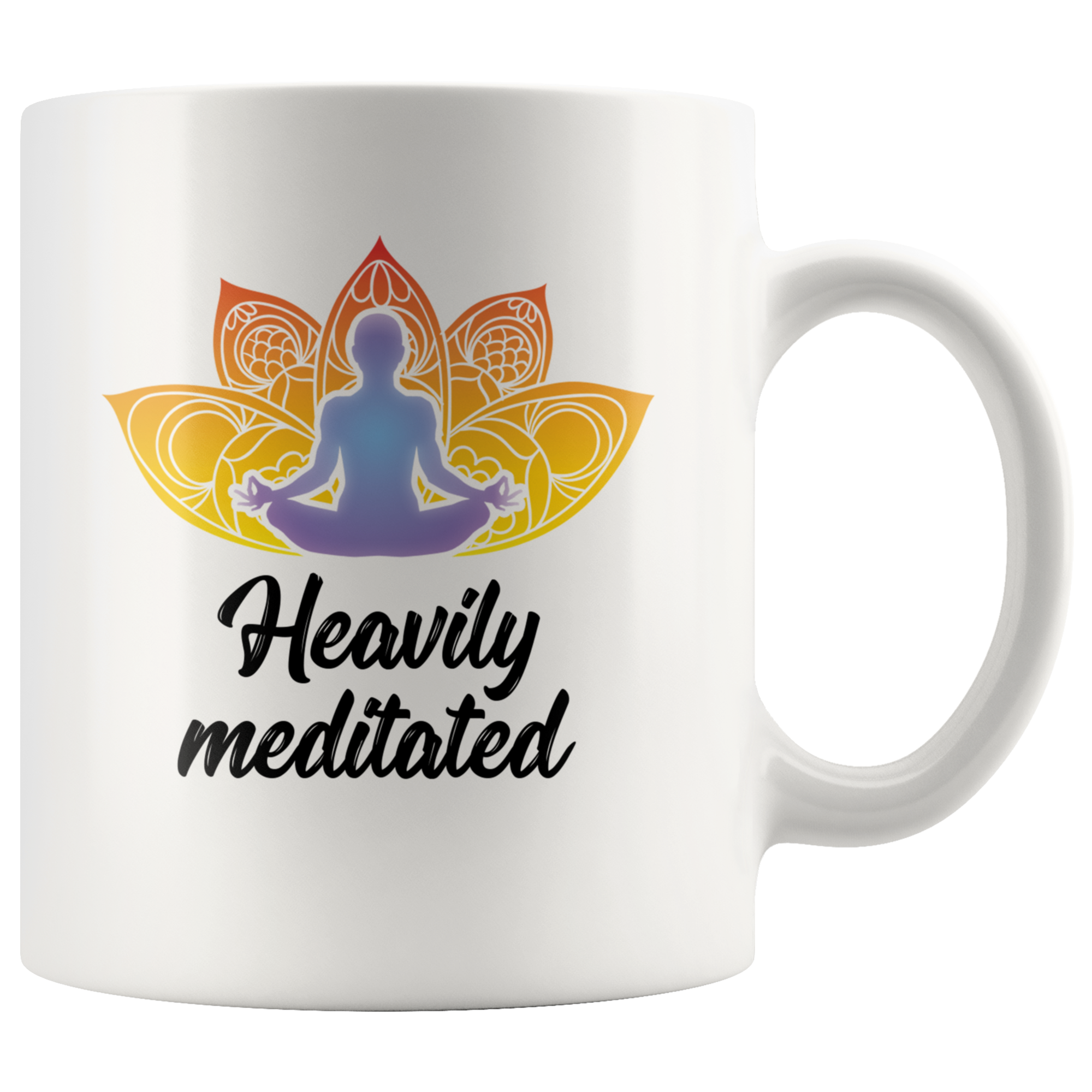 White 11oz Mug - Heavily Meditated