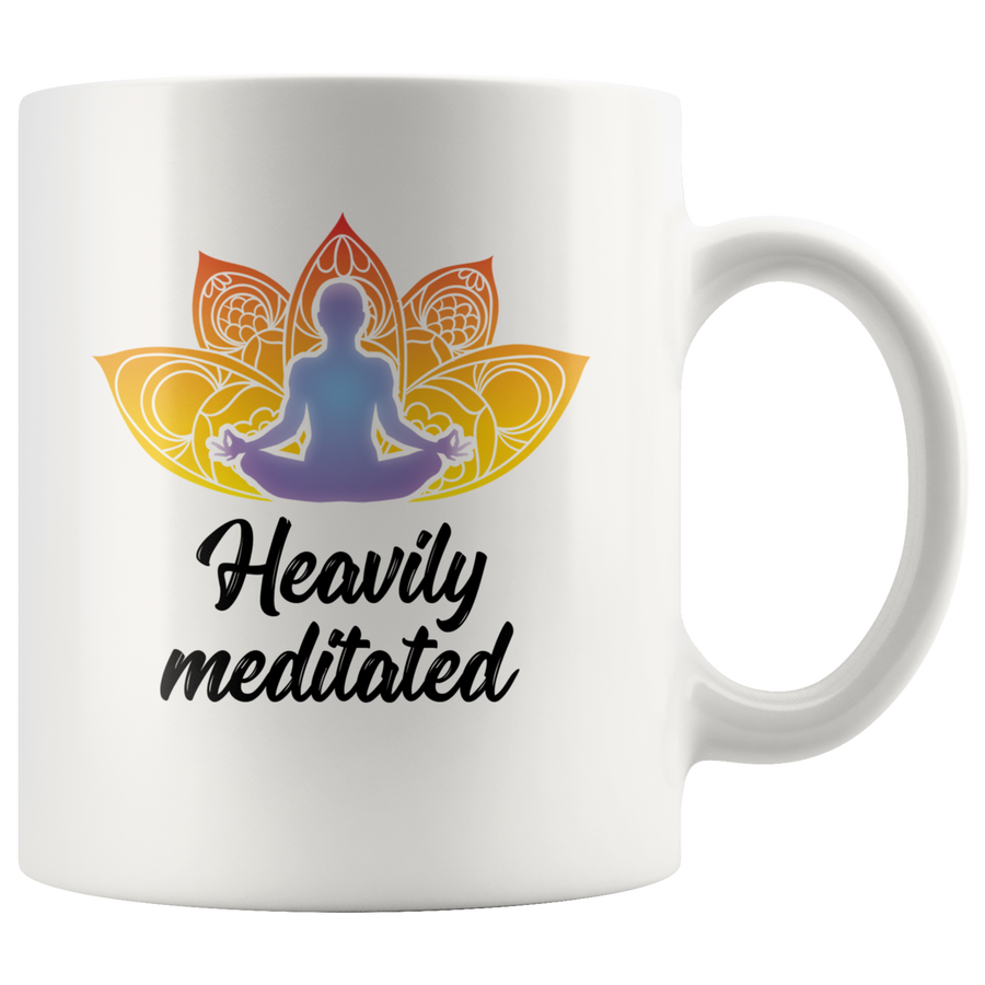 White 11oz Mug - Heavily Meditated