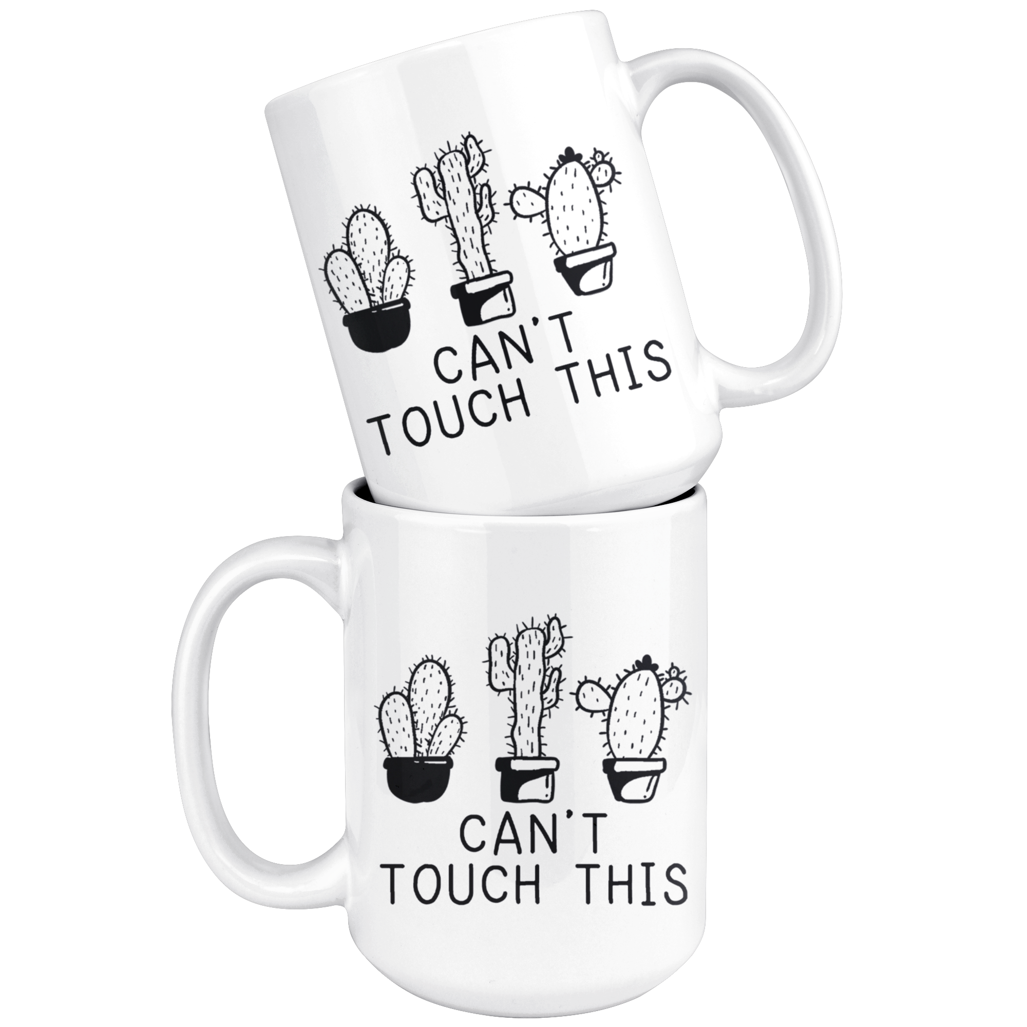 White 15oz Mug - Cactus Can't Touch This