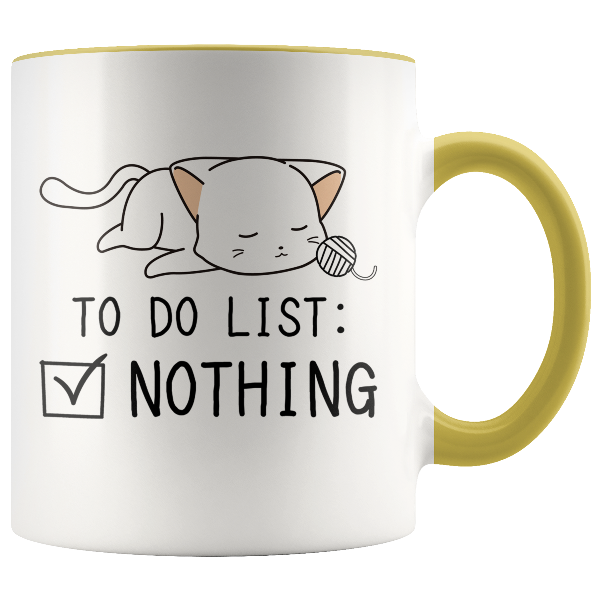 Accent Mug - Cat To Do List Nothing
