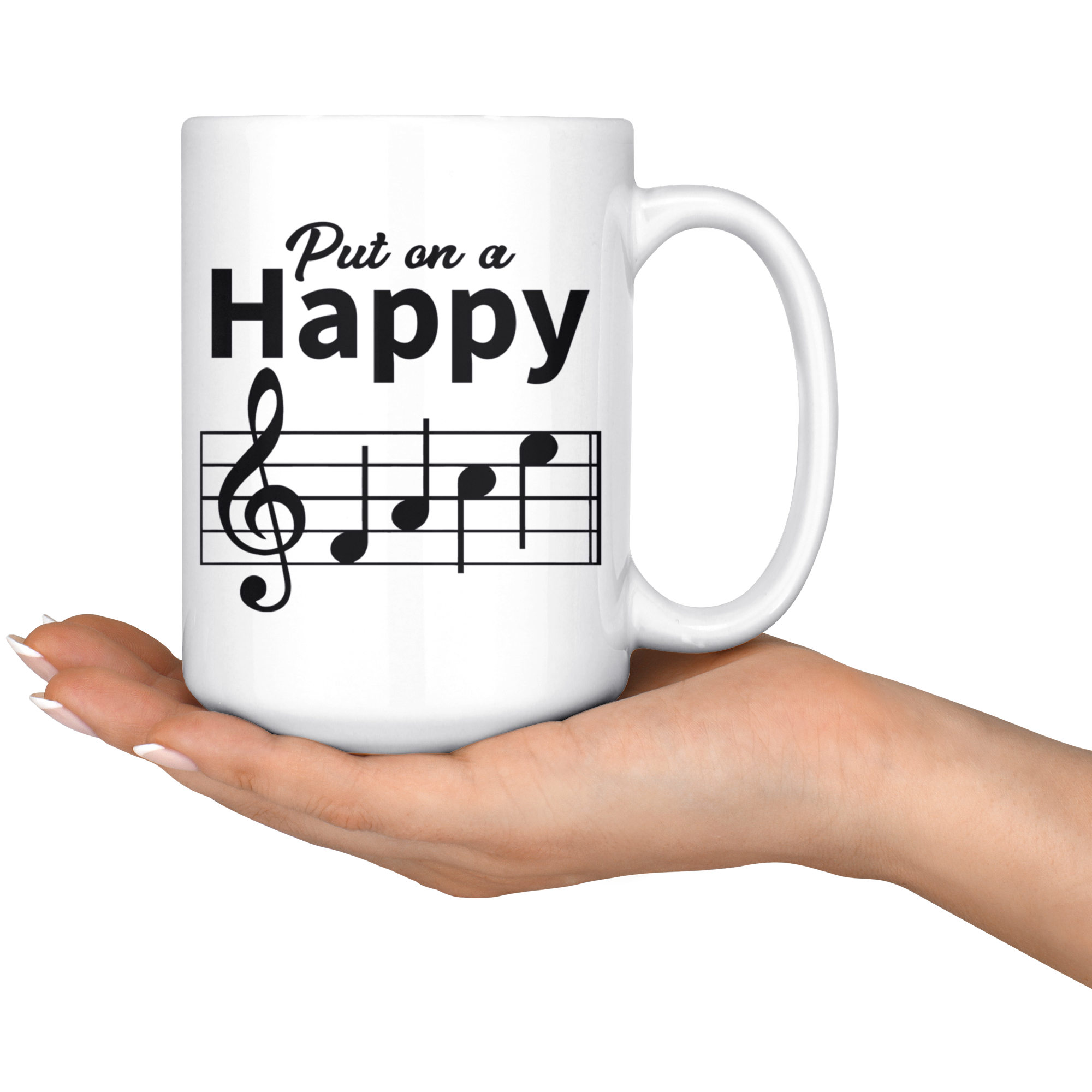 White 15oz Mug - Happy Face
