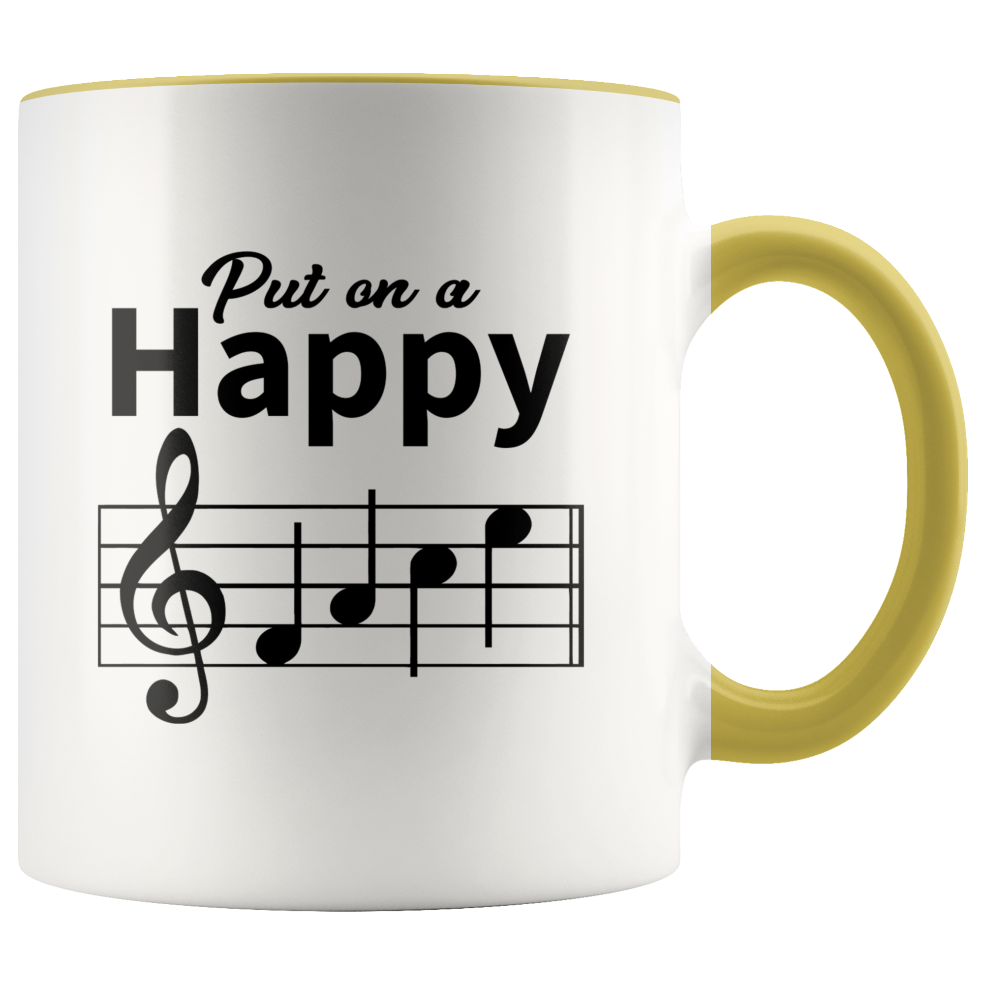 Music Happy Face Accent Mugs