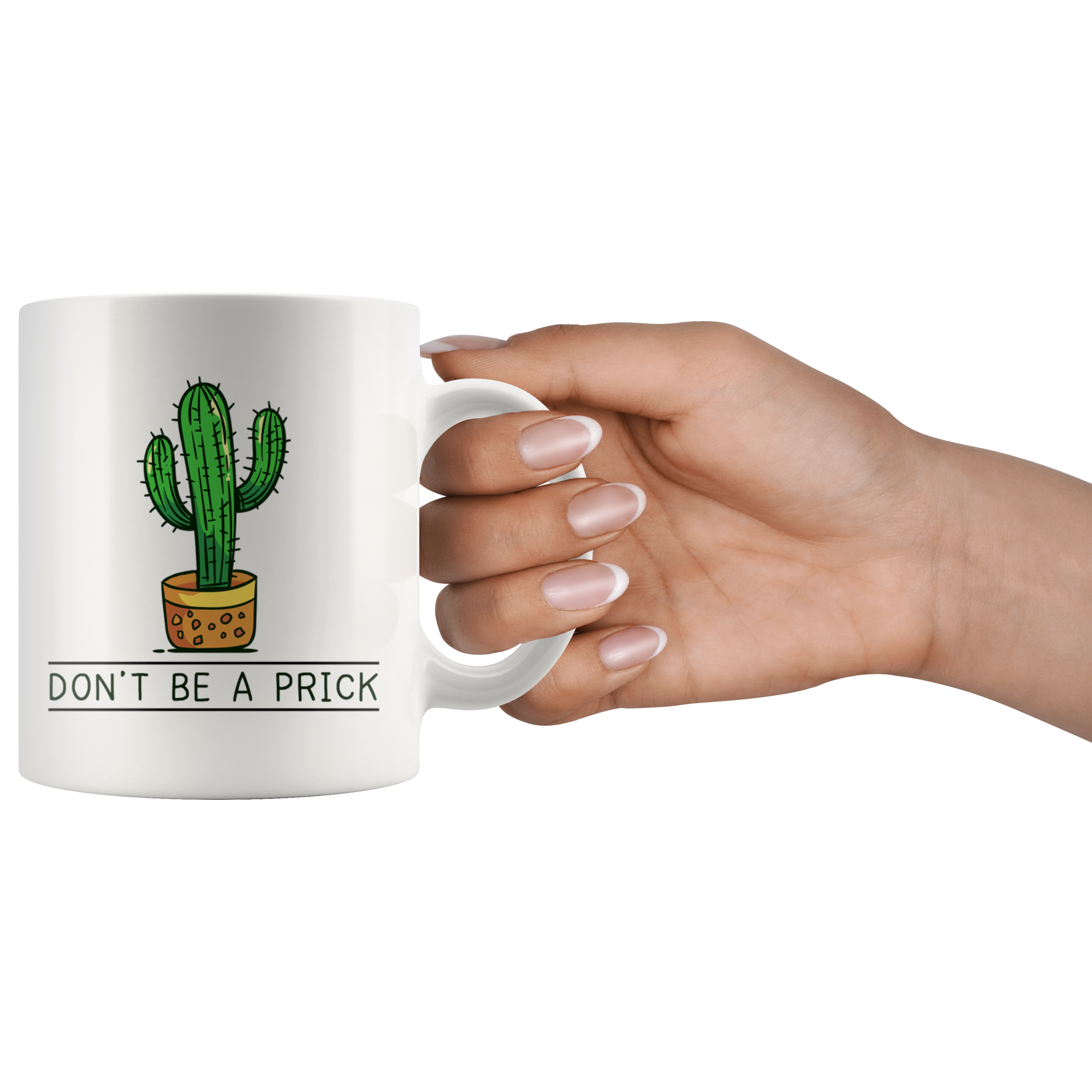 White Mugs - Don't Be A Prick Cactus