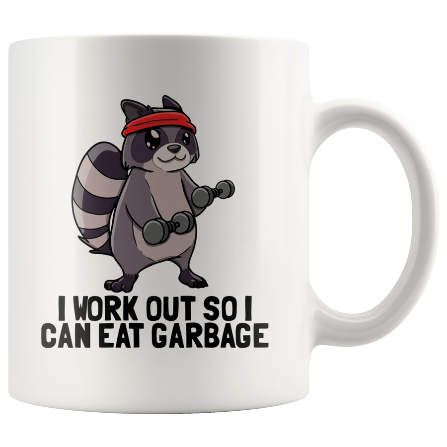 White Mugs - Raccoon Eat Garbage