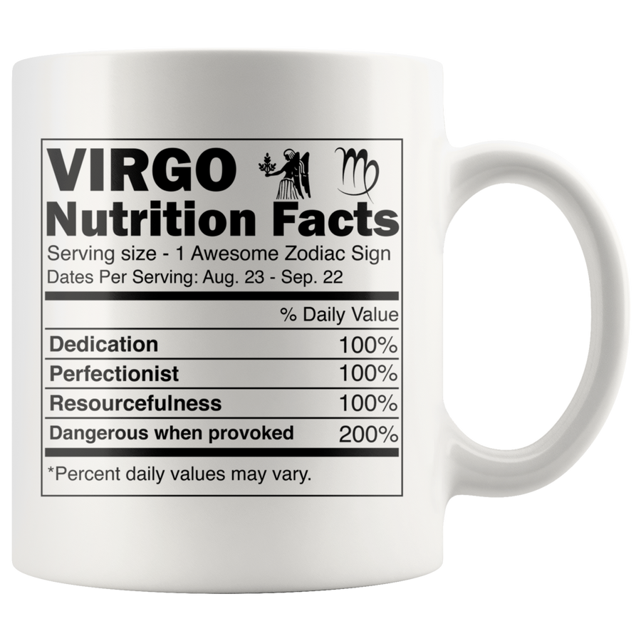 White 11oz Mug - Virgo Nutrition Facts
