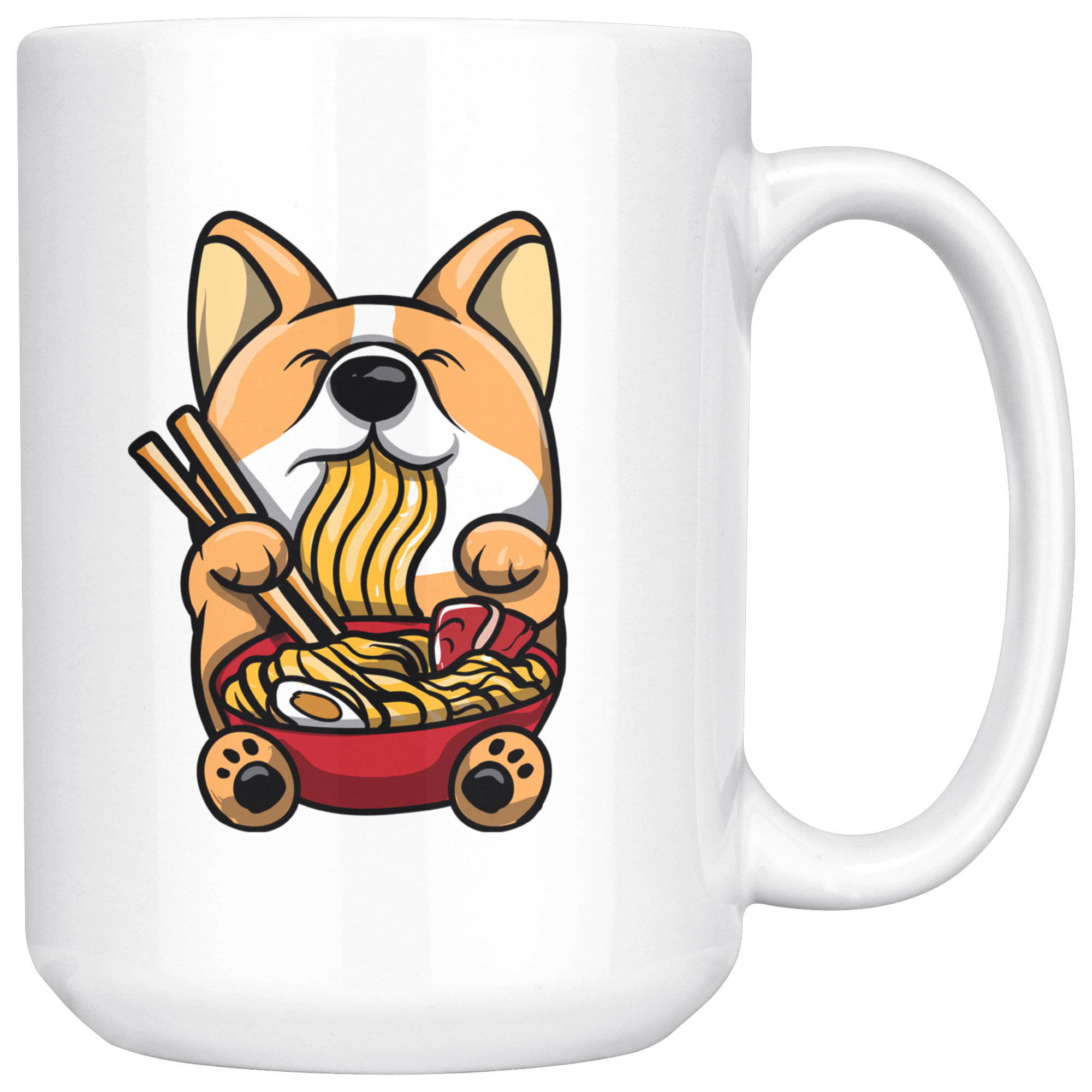 White Mugs - Corgi Ramen