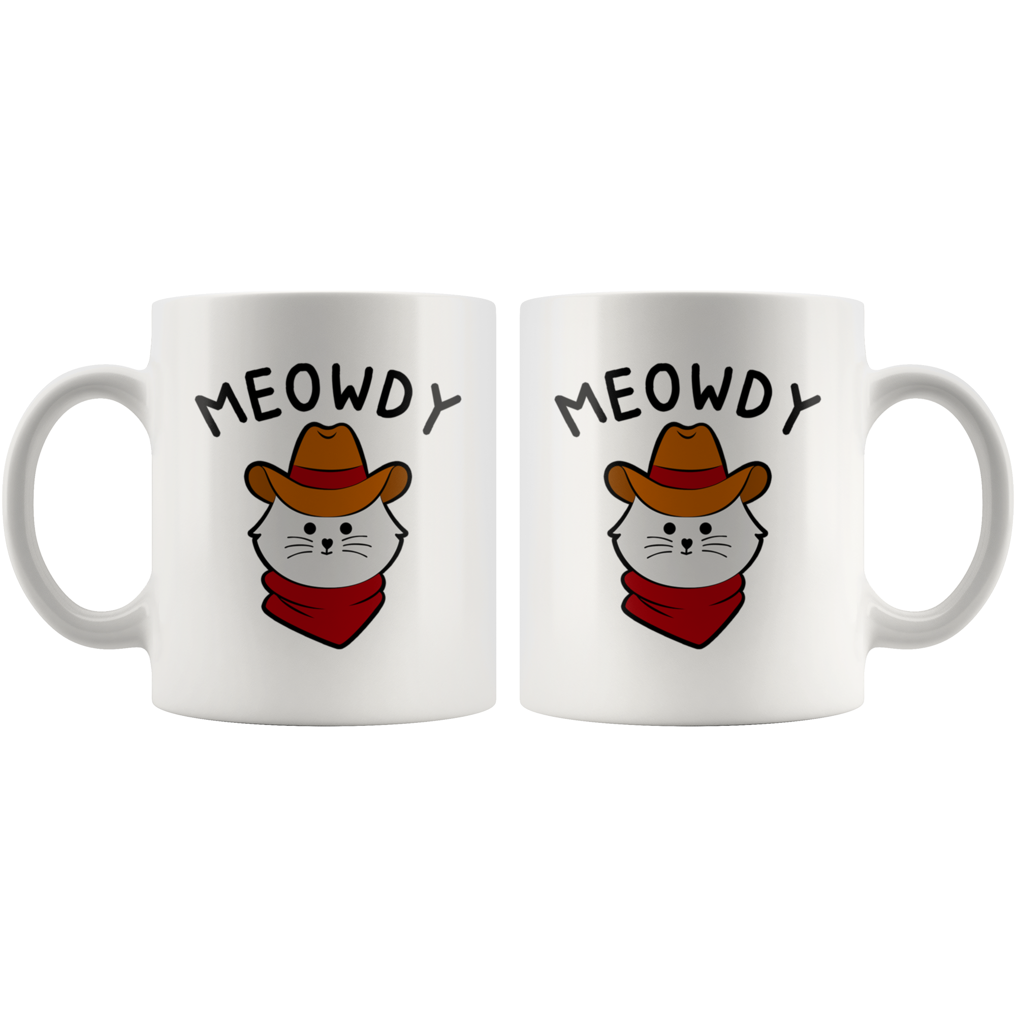 White Mugs - Meowdy