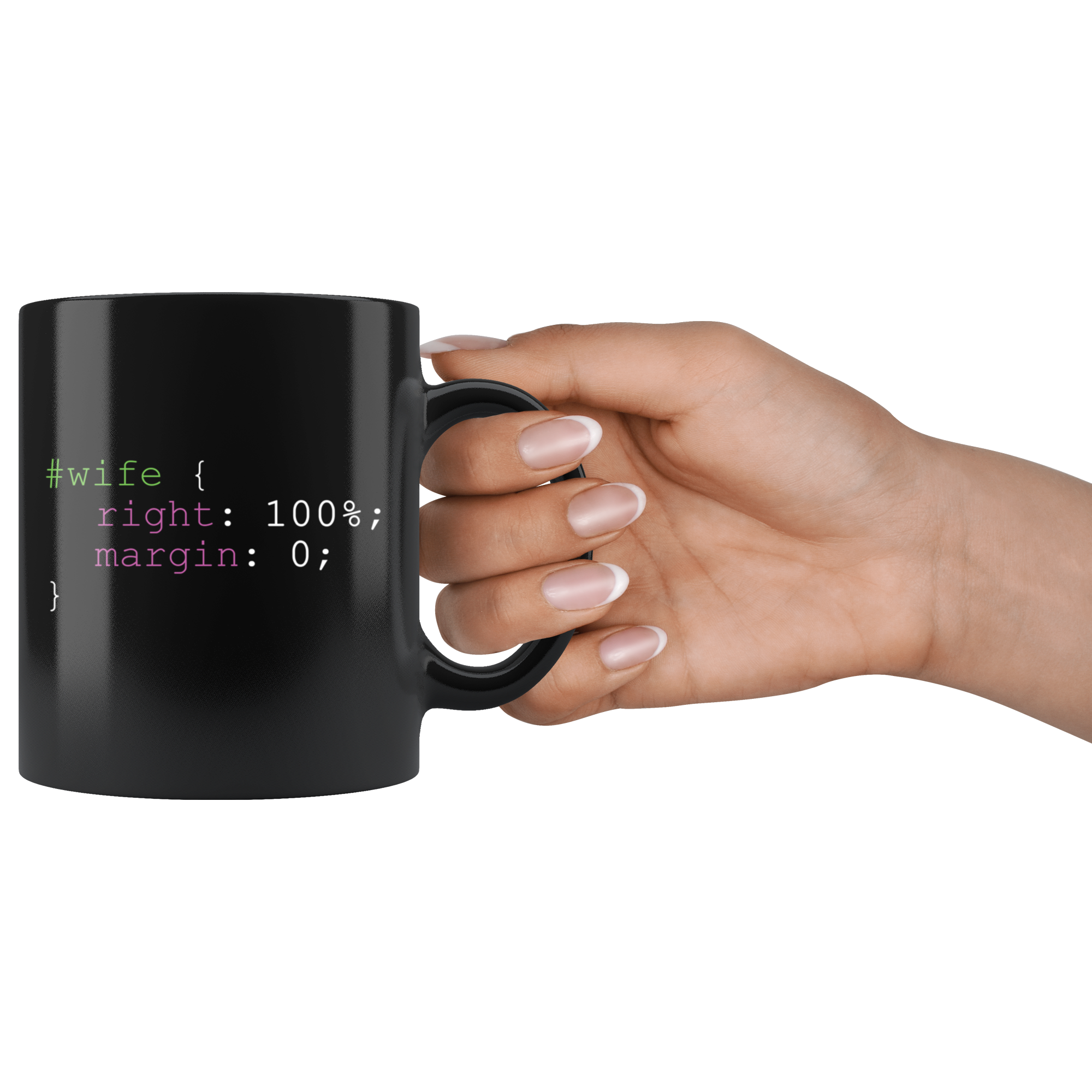 Black 11oz Mug - Wife Right Coder