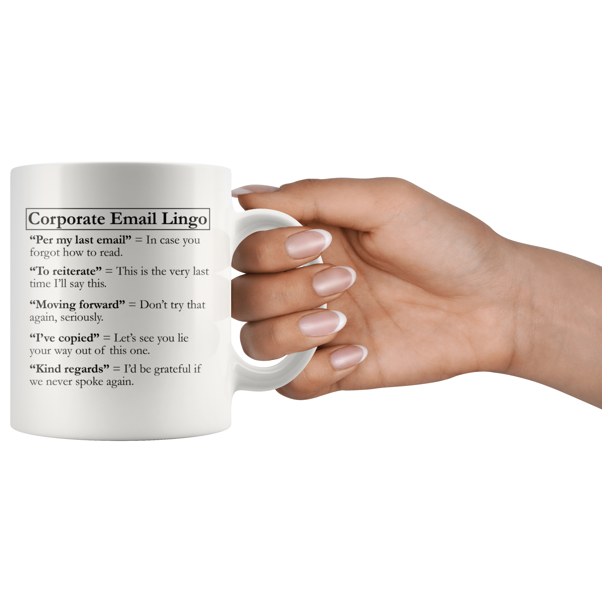 White Mugs - Corporate Email Lingo